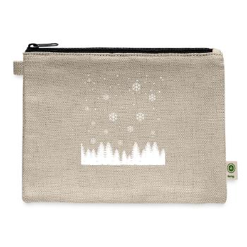 Snowflakes And Pine Trees - Hemp Carry All Pouch - natural - Front