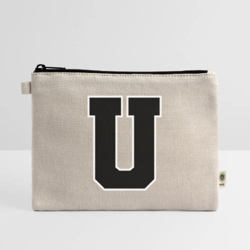 Varsity Letter U Collegiate Monogram - Hemp Carry All Pouch