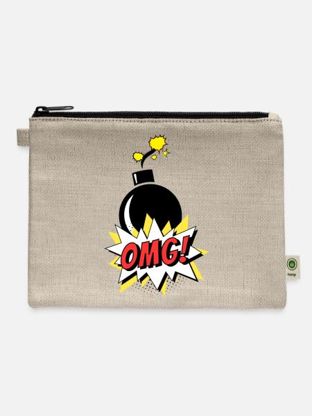 OMG - Pop Art Bomb - Hemp Carry All Pouch - natural