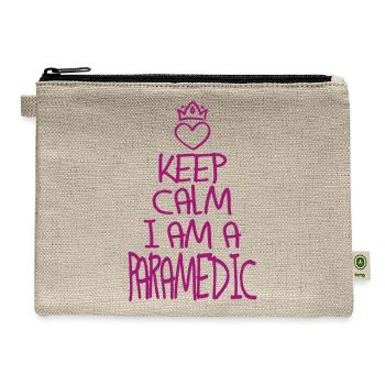 Keep Calm Paramedic Cool Paramedic Gift - Hemp Carry All Pouch - natural - Front