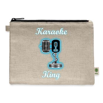 Karaoke King Blue Glowing Microphone - Hemp Carry All Pouch - natural - Front