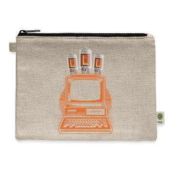 Retro Vacuum-Tube Computer - Hemp Carry All Pouch - natural - Front