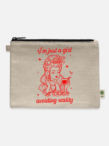 Marie Antoinette Avoiding Reality - Hemp Carry All Pouch - natural