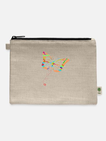 butterfly - Hemp Carry All Pouch - natural