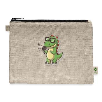 Dino Interview: Adorable Microphone Moments - Hemp Carry All Pouch - natural - Front