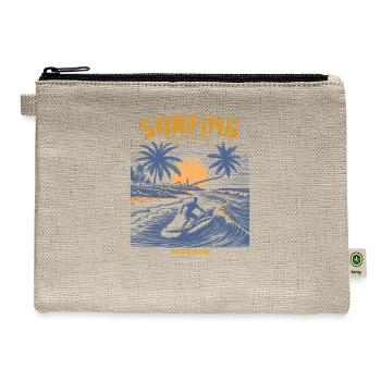 Surfing Perfect Waves Pacific Ocean - Hemp Carry All Pouch - natural - Front