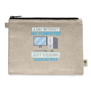 Never Worked In Tech Support Tech Support Computer - Hemp Carry All Pouch - natural - Front