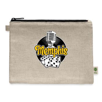 Rockabilly Clothes Memphis Tennessee Microphone - Hemp Carry All Pouch - natural - Front