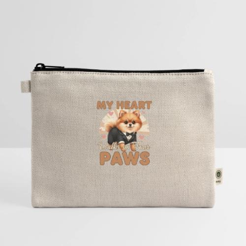 My Heart Walks on Four Paws – Pomeranian tee - Hemp Carry All Pouch
