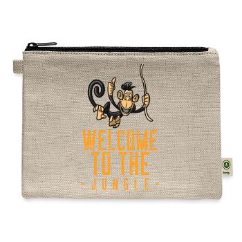 Playful Jungle Monkey Welcome Design - Hemp Carry All Pouch - natural - Front