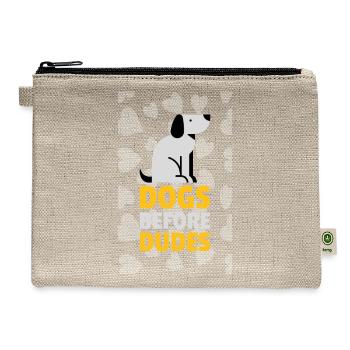 Dogs Before Dudes - Hemp Carry All Pouch - natural - Front