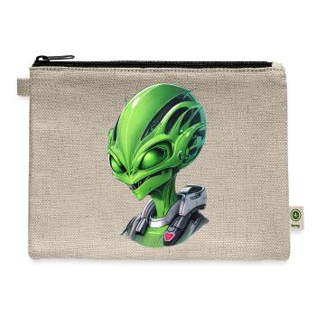 Alien Portrait: Fascinating Face from Another - Hemp Carry All Pouch - natural - Front