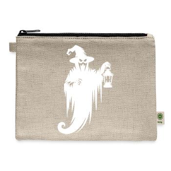 Floating Halloween Ghost With Lamp - Hemp Carry All Pouch - natural - Front