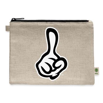 Raised Index Finger (Right Hand / NEG 2C) - Hemp Carry All Pouch - natural - Front