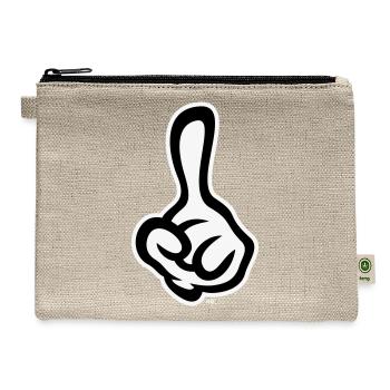 Raised Index Finger (Left Hand / NEG 2C) - Hemp Carry All Pouch - natural - Front