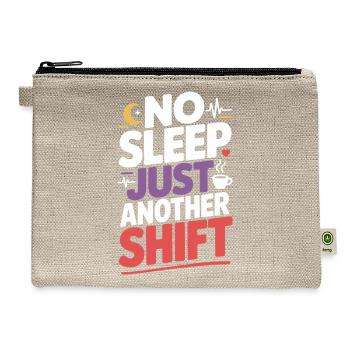 Night Shift Nurse Tired Nurse RN Coffee Surviving - Hemp Carry All Pouch - natural - Front