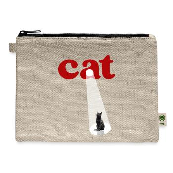 Cat Spotlight Silhouette - Hemp Carry All Pouch - natural - Front