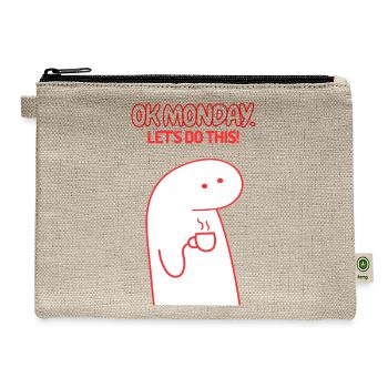 Coffee-Fueled Monday - Hemp Carry All Pouch - natural - Front