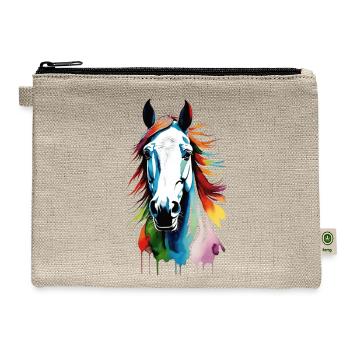 Horse Design - Hemp Carry All Pouch - natural - Front