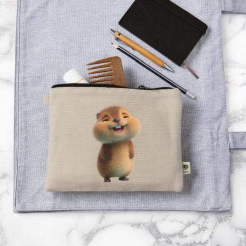 Joyful Cartoon Baby Beaver - Hemp Carry All Pouch
