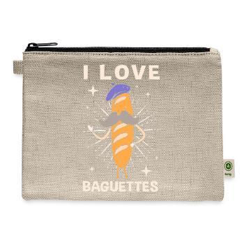 French Bread Baguette Bread Man - Hemp Carry All Pouch - natural - Front