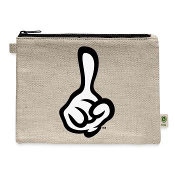 Raised Index Finger (Right Hand / POS 2C) - Hemp Carry All Pouch - natural - Front