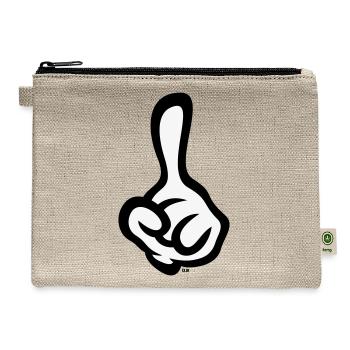 Raised Index Finger (Left Hand / POS 2C) - Hemp Carry All Pouch - natural - Front