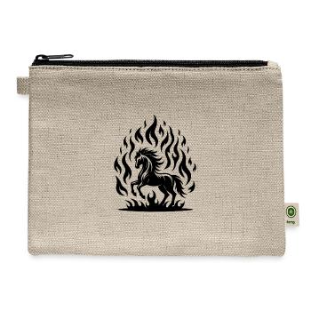 Fiery Horse Design For Lovers Of Stables - Hemp Carry All Pouch - natural - Front