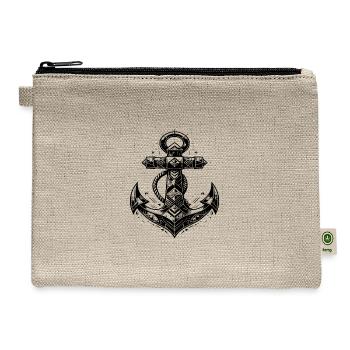 Classic Tattoo Anchor Elegant Sketch Style - Hemp Carry All Pouch - natural - Front
