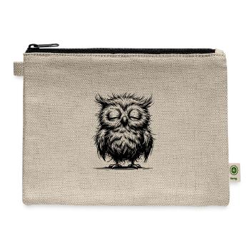 Morning Grouch Owl - Am I Awake? - No Idea - Hemp Carry All Pouch - natural - Front