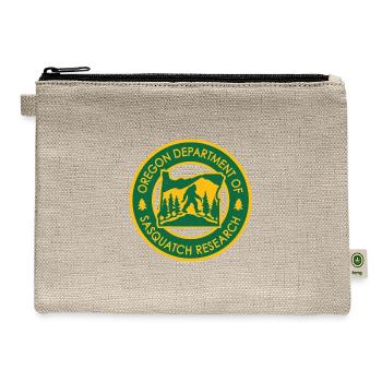 Oregon Sasquatch Research Seal - Hemp Carry All Pouch - natural - Front