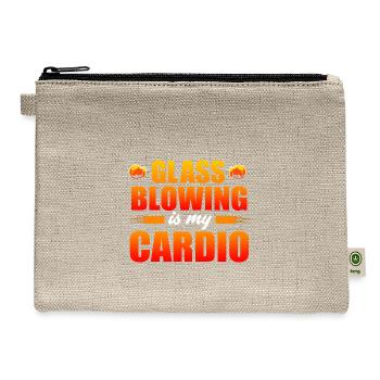 Retro Glass Blowers Glass Blowing Is My Cardio - Hemp Carry All Pouch - natural - Front