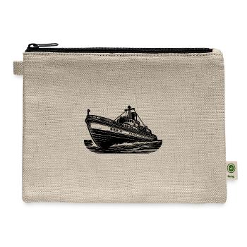 Cutaway Ocean-going Vessel Cutter Tugboat - Hemp Carry All Pouch - natural - Front