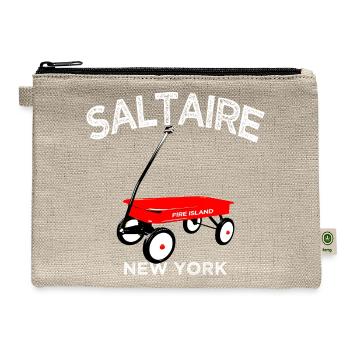 SALTAIRE Fire Island red wagon summer LI NY  - Hemp Carry All Pouch - natural - Front