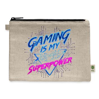 Neon Gamer Superpower - Hemp Carry All Pouch - natural - Front