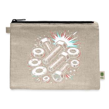 Screws Nuts Mechanic Tool Design - Hemp Carry All Pouch - natural - Front