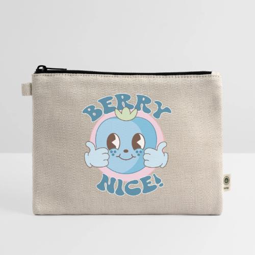 Berry Nice! Cute Blueberry Thumbs Up - Hemp Carry All Pouch