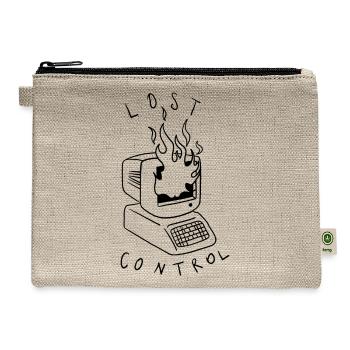 Lost Control: A Retro Computer Inspired Design - Hemp Carry All Pouch - natural - Front