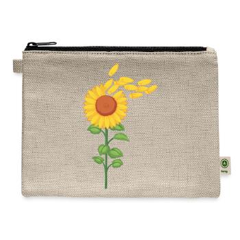Sunflower Blowing In The Wind - Hemp Carry All Pouch - natural - Front
