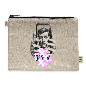 Trapped in the Screen - Hemp Carry All Pouch - natural - Front