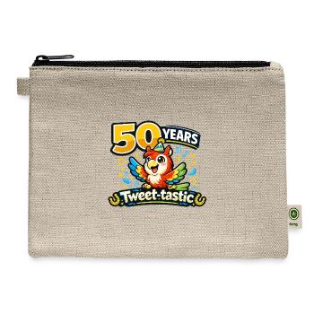Tweet-tastic 50th Anniversary Parrot - Hemp Carry All Pouch - natural - Front