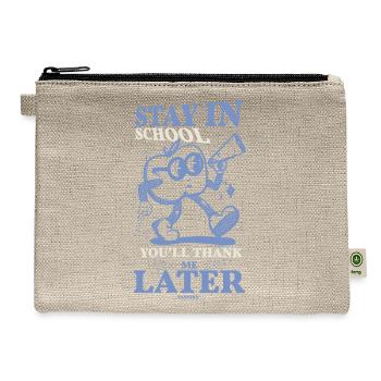 go to school - Hemp Carry All Pouch - natural - Front