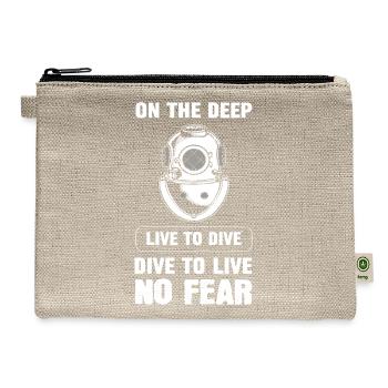 On the Deep Fearless Person Gift - Hemp Carry All Pouch - natural - Front