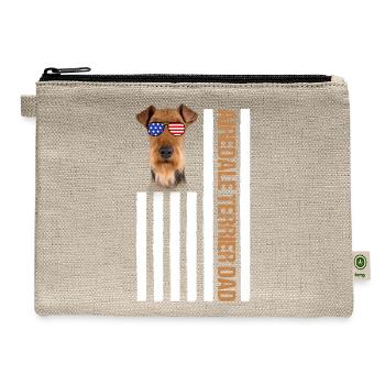 Patriotic Terrier Flag Shades - Hemp Carry All Pouch - natural - Front