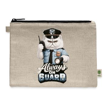 Always On Guard - Persian Security Cat - Hemp Carry All Pouch - natural - Front