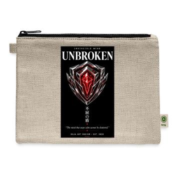Unbroken Cyberpunk Chrome Aegis Shield Graphic Tee - Hemp Carry All Pouch - natural - Front