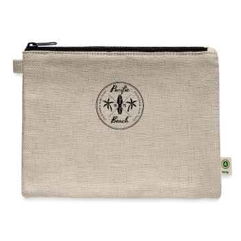 Retro Pacific Beach California Beach Surfing Fan - Hemp Carry All Pouch - natural - Front