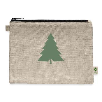 Versatile Magic: Colorful Polygon Pine Tree - Hemp Carry All Pouch - natural - Front