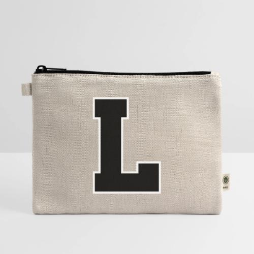 Varsity Letter L Athletic Monogram - Hemp Carry All Pouch