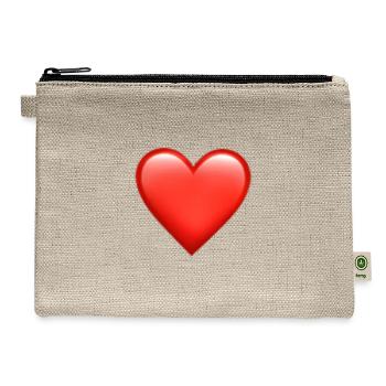 Crimson Heart Emblem for Apparel  - Hemp Carry All Pouch - natural - Front